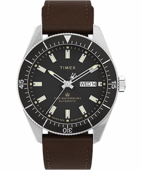 Timex Waterbury Dive Automatic 40mm Leather Strap Watch TW2V24800
