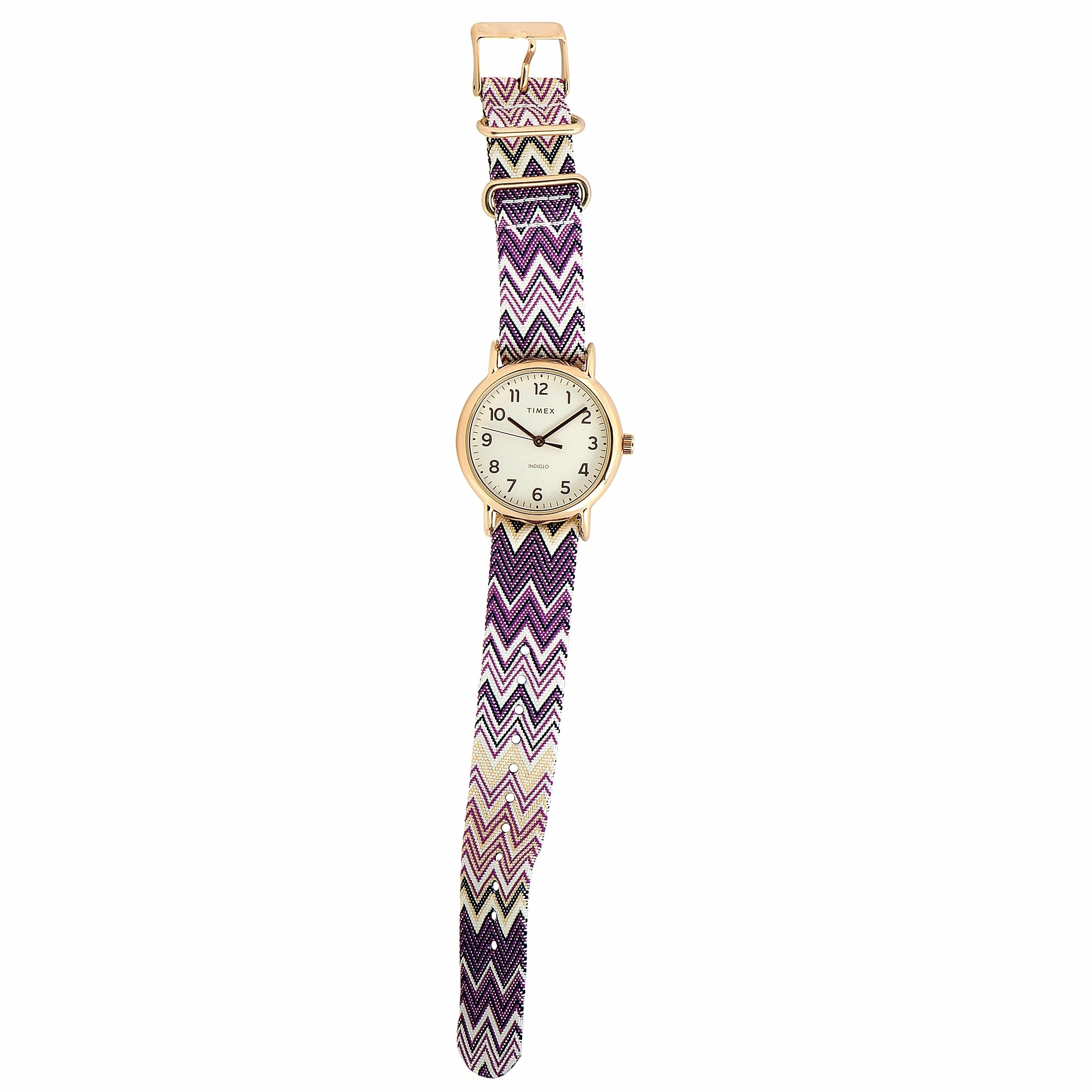 Timex Weekender Chevron 38 mm Gold-Tone Watch TW2R59000