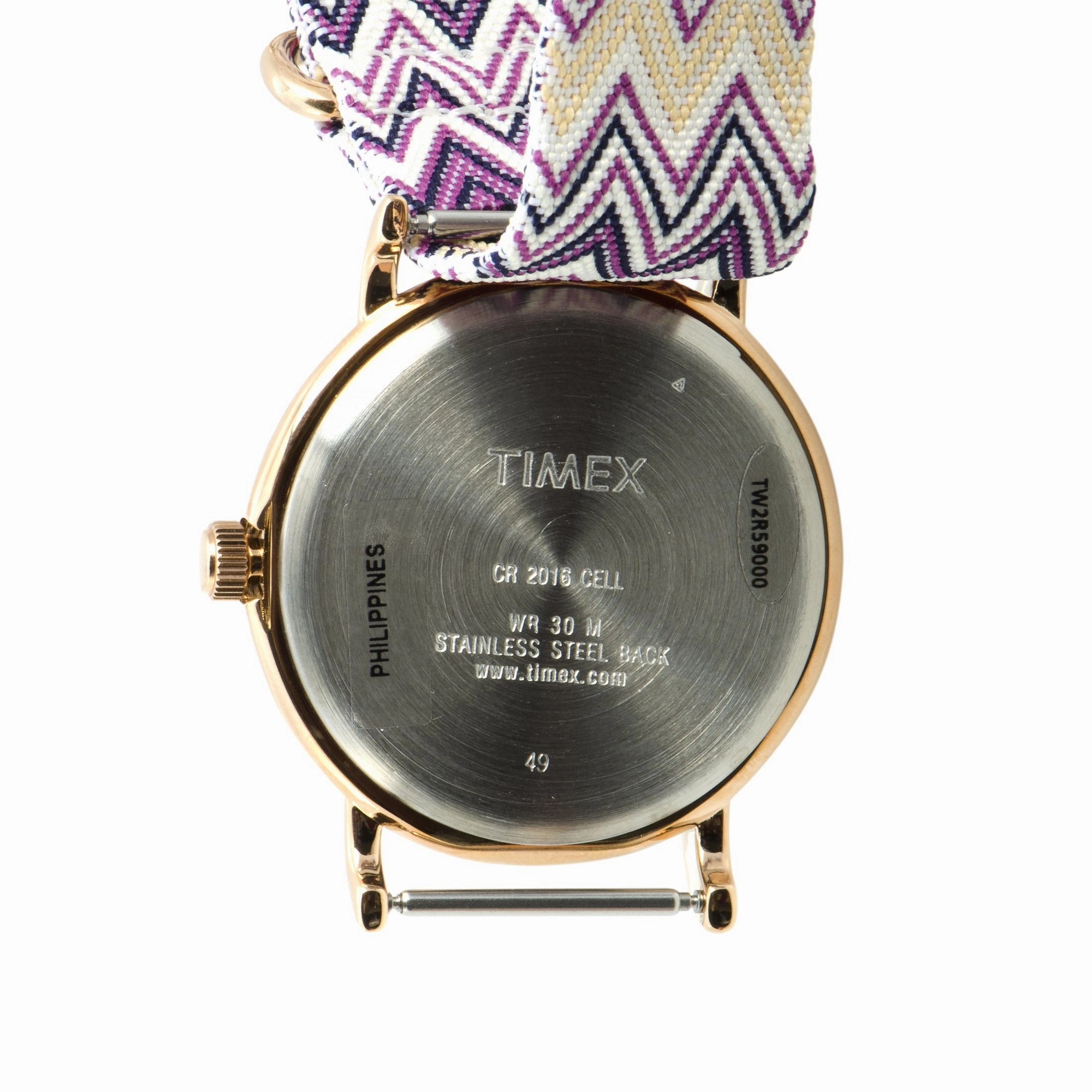 Timex Weekender Chevron 38 mm Gold-Tone Watch TW2R59000