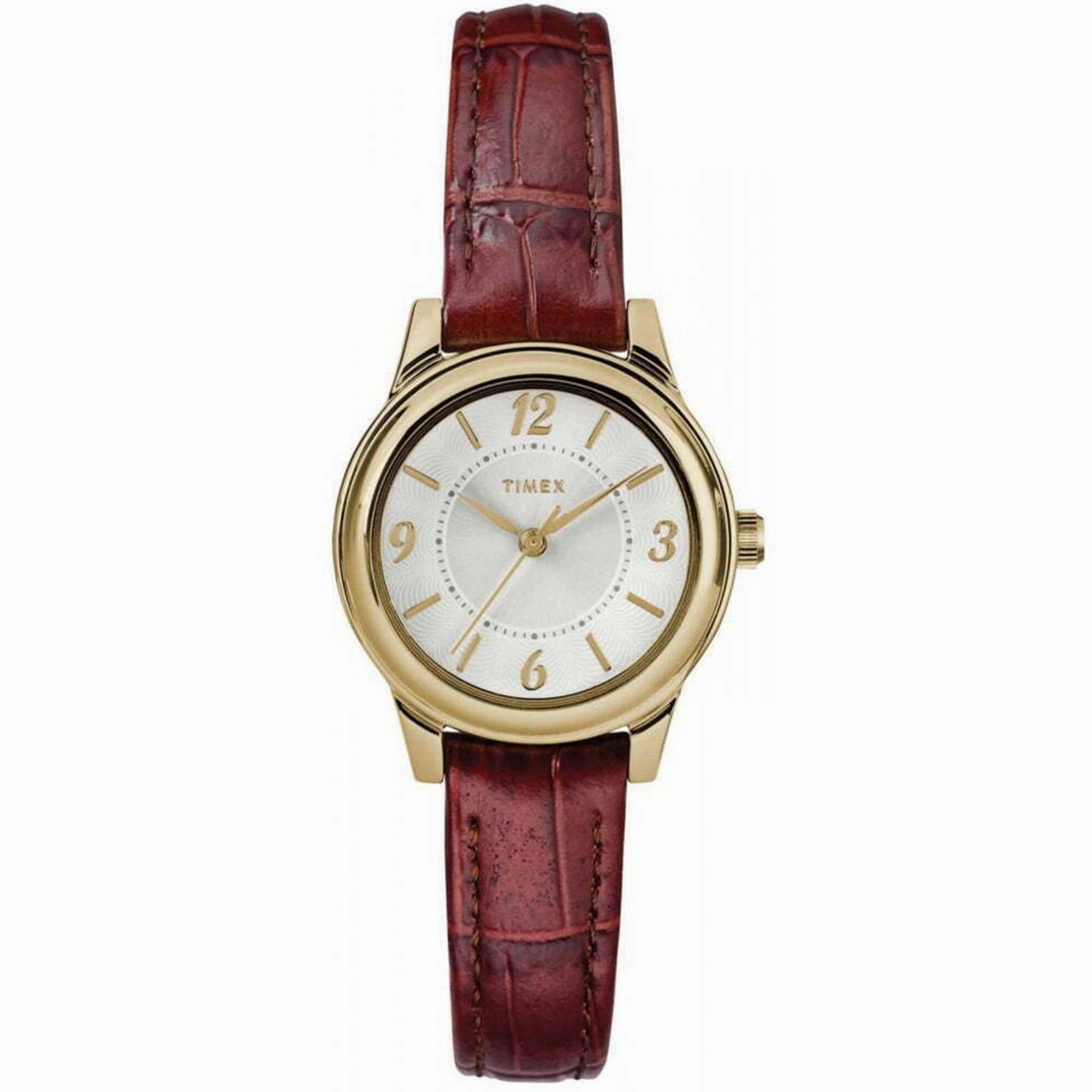 Timex Women's Watch - Core Quartz Silver Dial Brown Leather Strap | TW2R85800