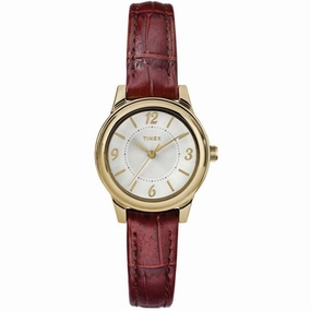 Timex Women's Watch - Core Quartz Silver Dial Brown Leather Strap | TW2R85800