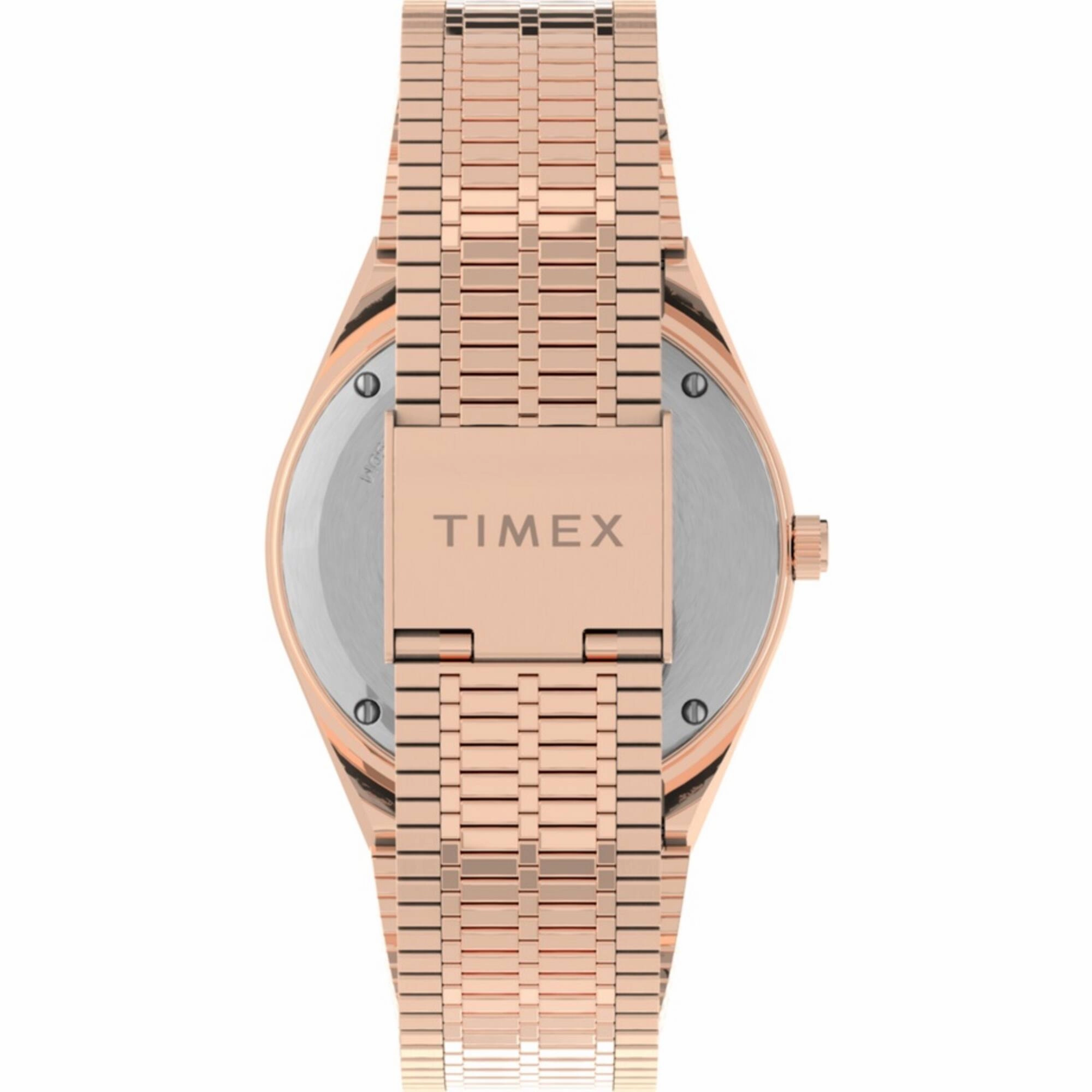 Timex Women's Watch - Q Quartz Cream Dial Rose Gold Steel Bracelet | TW2U95700