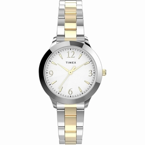Timex Women's Watch - Quartz Silver Tone Dial Two Tone Steel Bracelet | TW2V35900