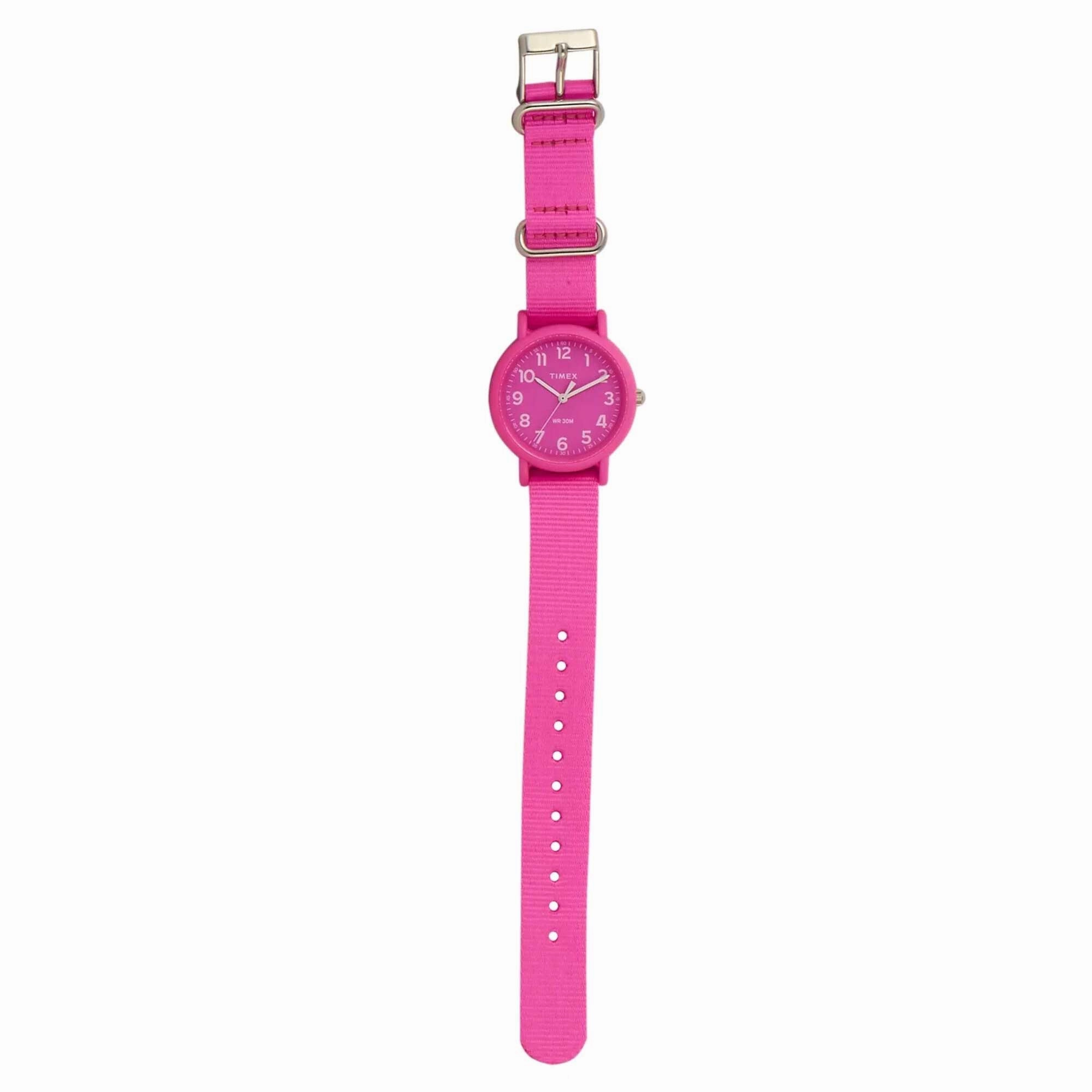 Timex Women's Watch - Weekender Quartz Resin Case Pink Dial Nylon Strap | TWG018100