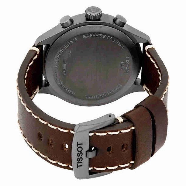 Tissot T1166173604700 T-Sport Chronograph Brown Leather Strap Men Watches