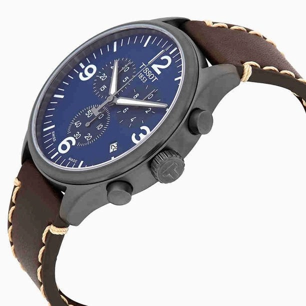 Tissot T1166173604700 T-Sport Chronograph Brown Leather Strap Men Watches