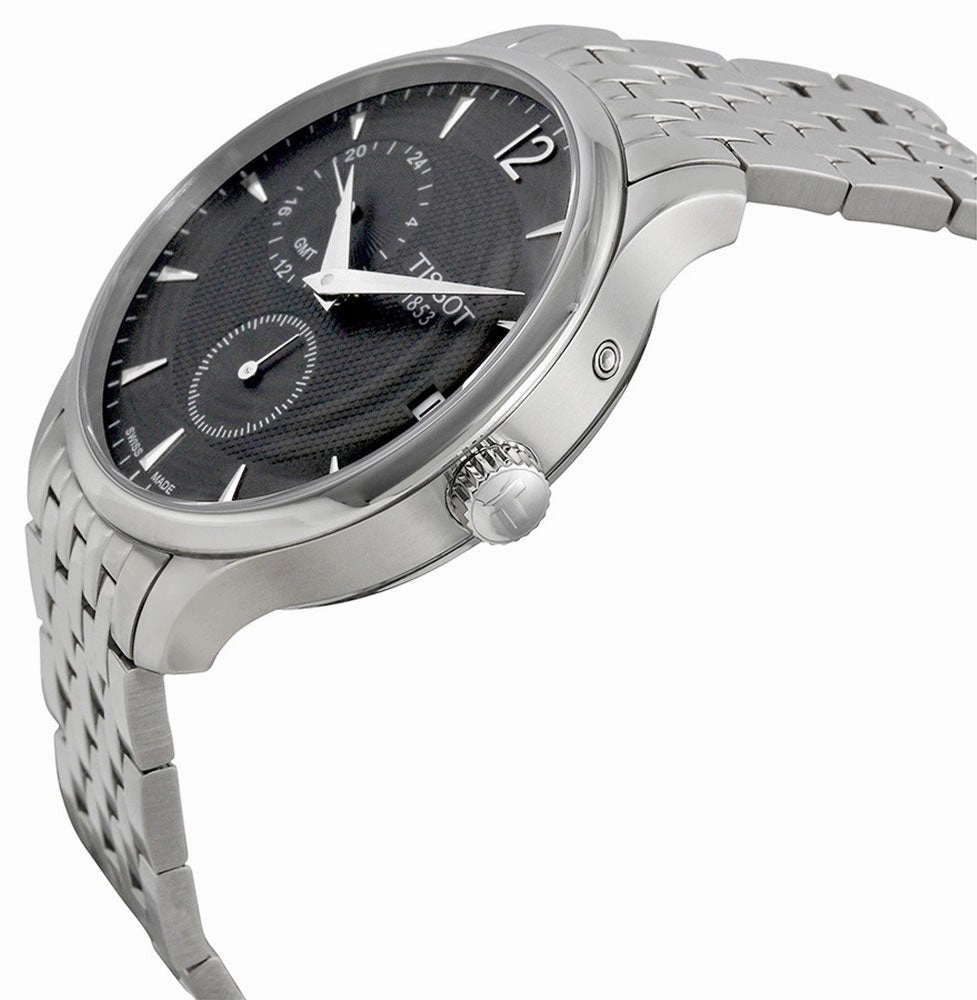 Tissot T-Classic Tradition Stainless Steel GMT Anthracite Dial Date Quartz Mens Watch T0636391106700