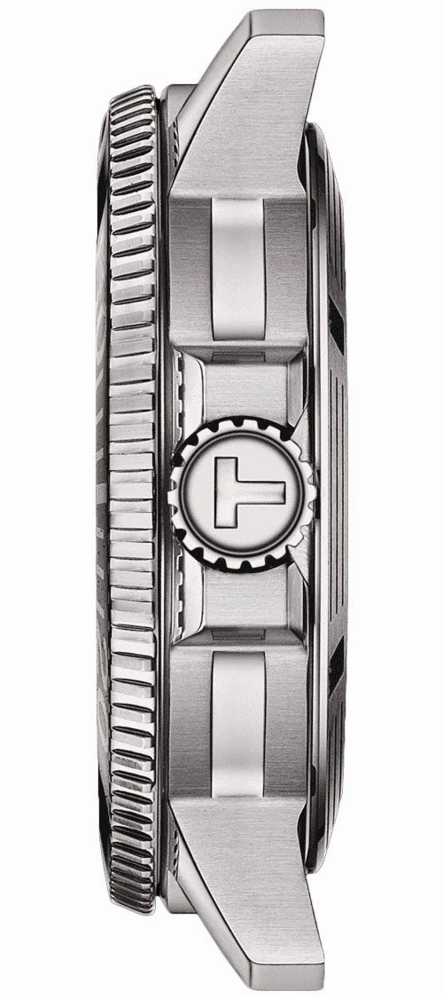Tissot T-Sport Seastar 1000 Automatic Powermatic 80 Green Dial Stainless Steel Mesh Mens Watch T120.407.11.091.00