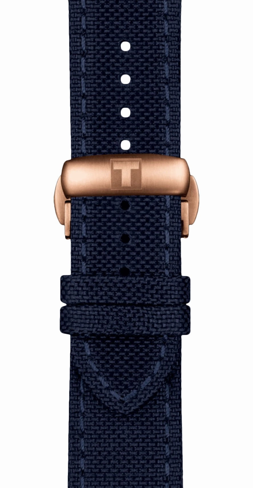 Tissot T-Sport Seastar 1000 Automatic Powermatic 80 Rose Gold PVD Blue Dial Blue Textile Strap Date Mens Watch T120.407.37.041.00