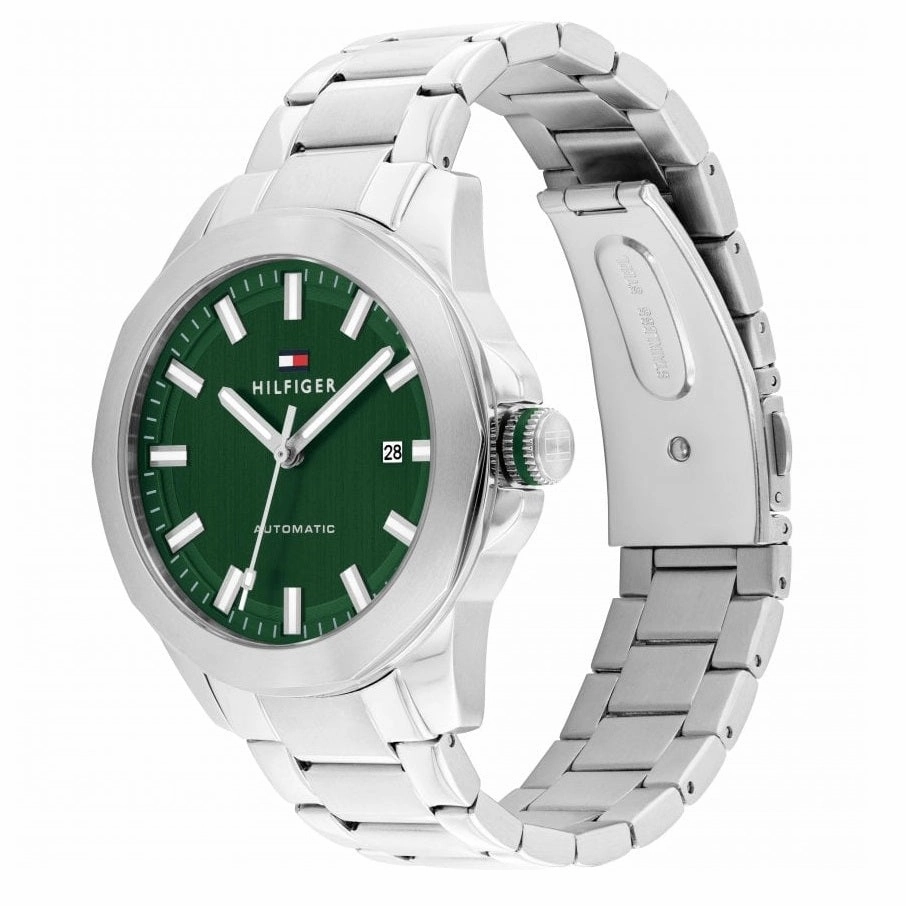 Tommy Hilfiger Green Dial Stainless Steel Automatic Mens Watch 1710694