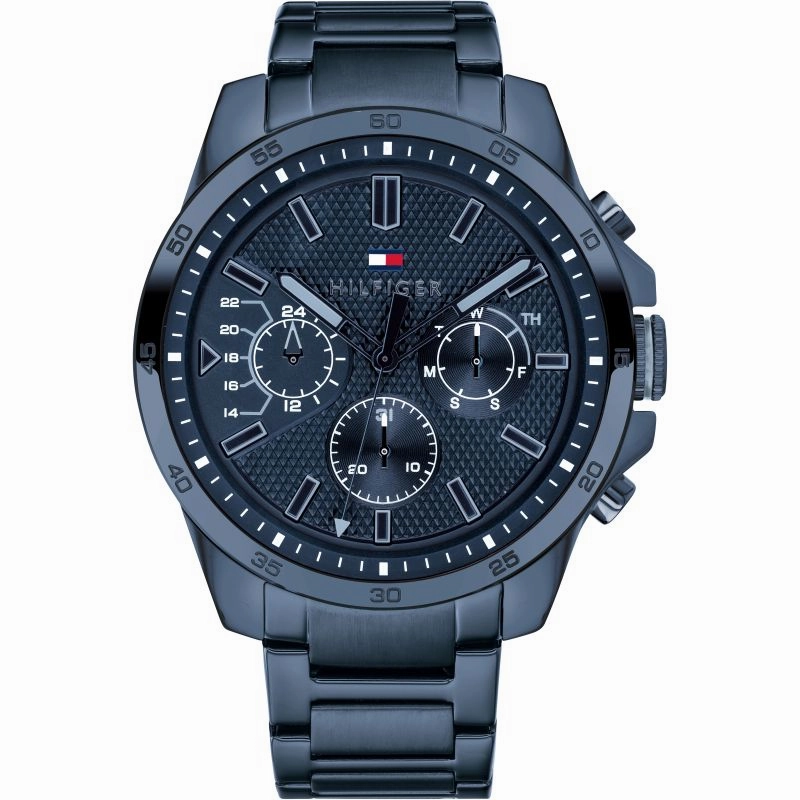 Tommy Hilfiger Steel Blue Day Date Mens Watch 1791560
