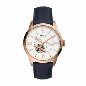Townsman Automatic Navy Leather Watch
