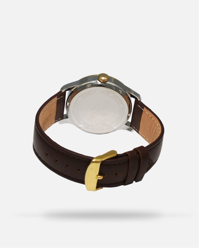 TRADITION Men's Twotone All Stainless Japan Quartz Strap Watch with Date & Seconds Sub Dial