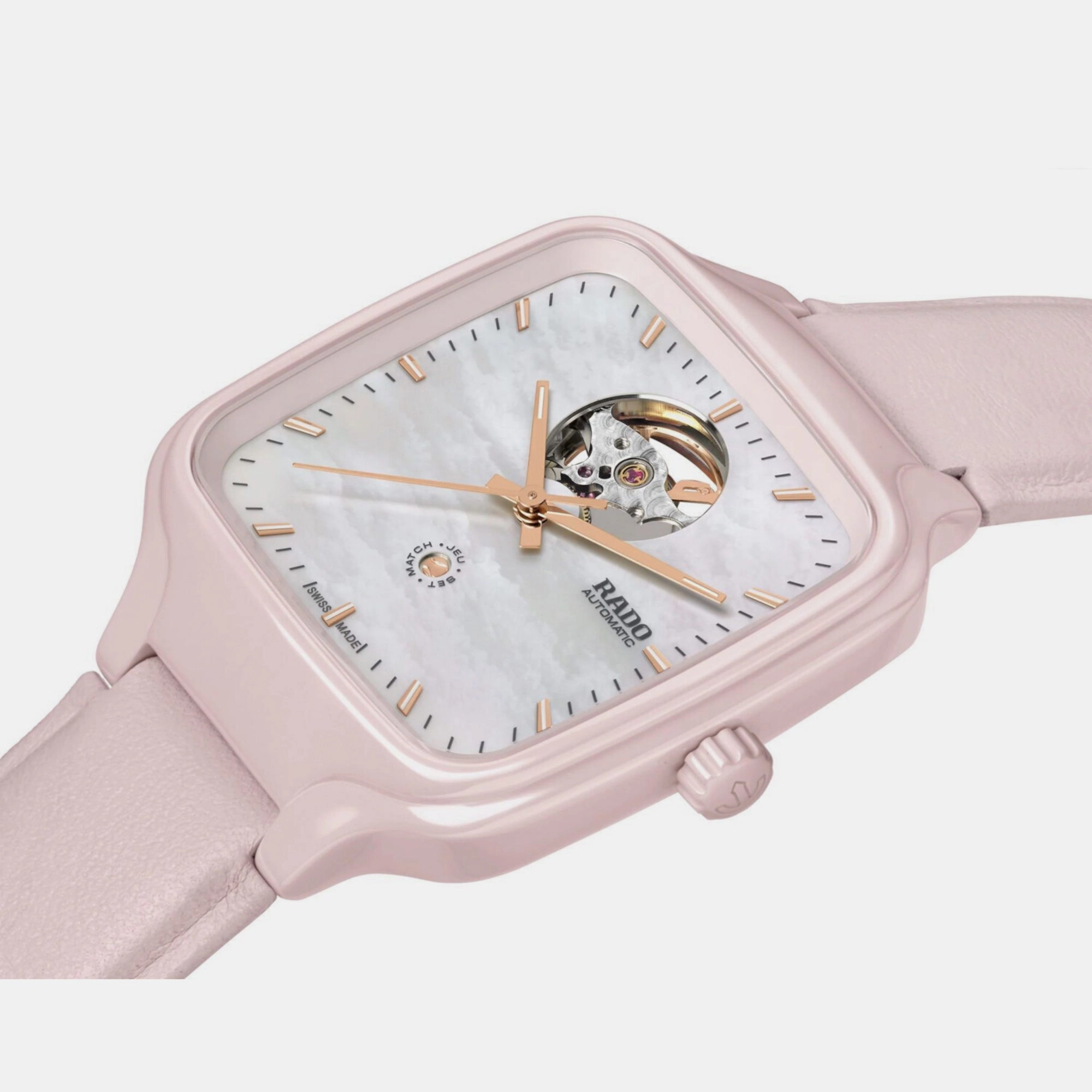 True Square Women's Pink Leather Watch R27123905