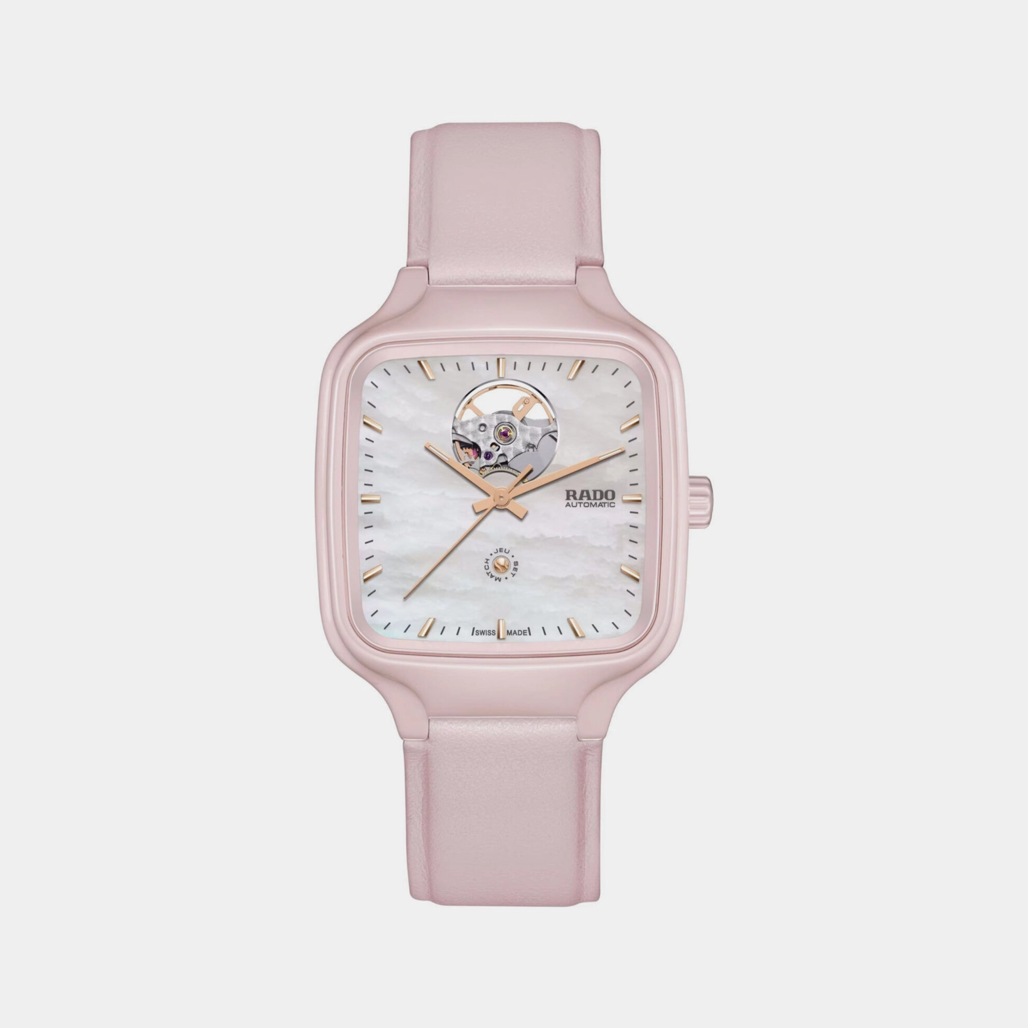 True Square Women's Pink Leather Watch R27123905