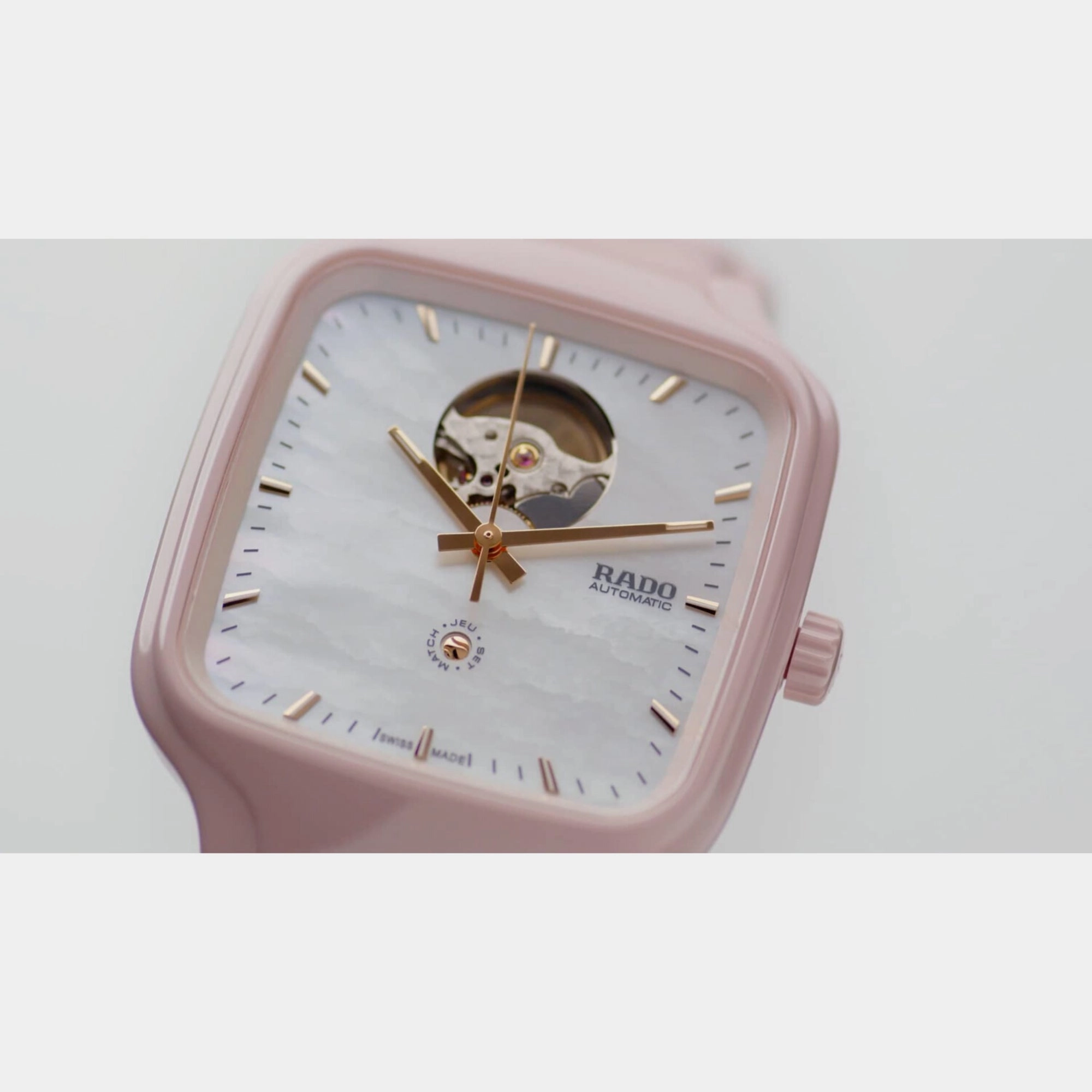 True Square Women's Pink Leather Watch R27123905