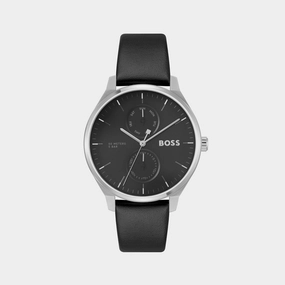 Tyler Men's Black Multi-Function Leather Watch 1514102