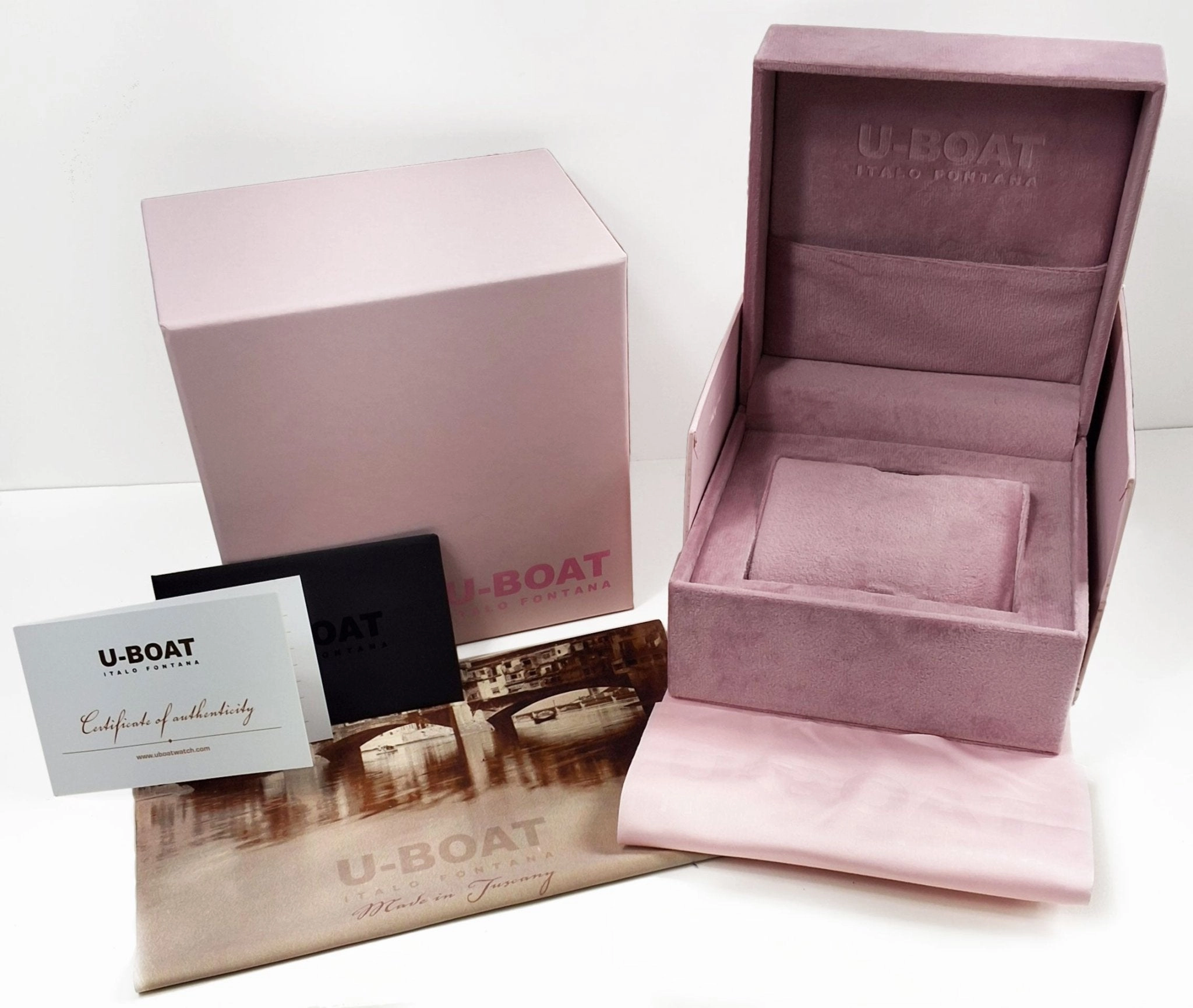 U-Boat Classico Stainless Steel Pink Mother-Of-Pearl Dial Diamonds Date Quartz Womens Watch 8898