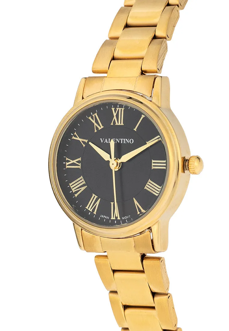 Valentino 20122387-BLACK DIAL Stainless Steel Strap Analog Watch for Women