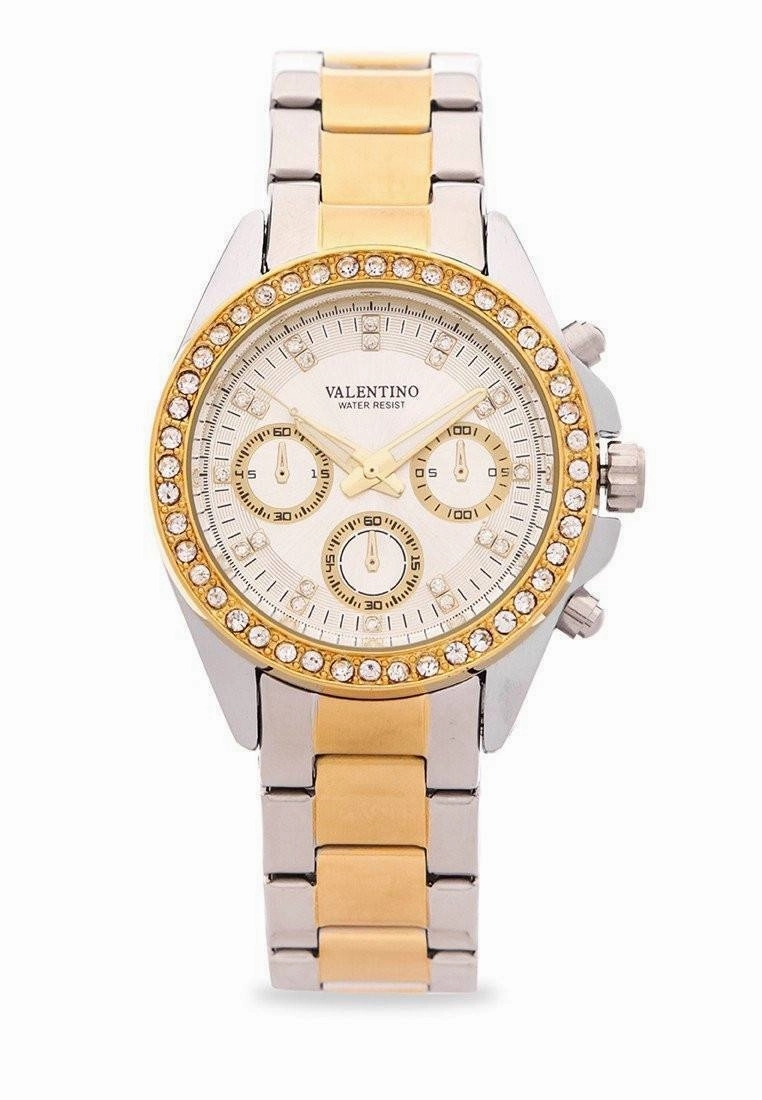 Valentino 20121502-TWO TONE - WHITE DIAL EXCALIBUR IP STAINLESS STEEL BAND STRAP Watch for Women