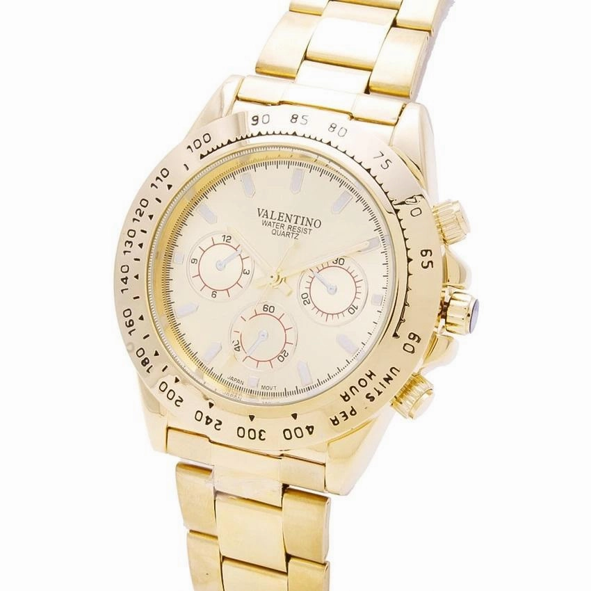Valentino 20121651-GOLD DIAL STAINLESS BAND STRAP Watch for Men