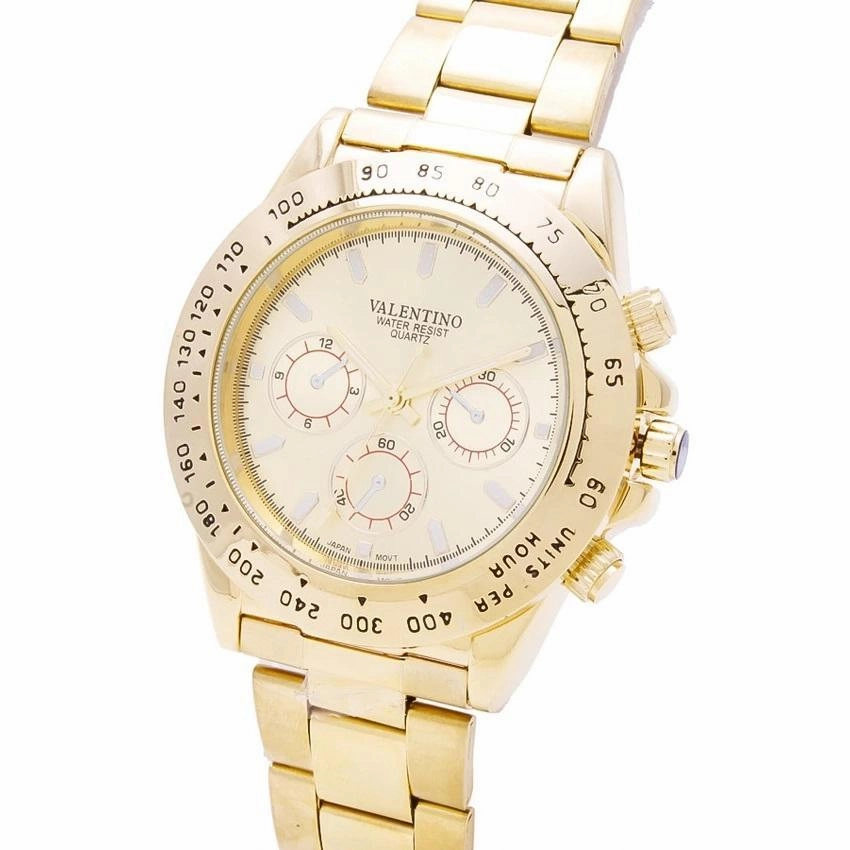 Valentino 20121651-GOLD DIAL STAINLESS BAND STRAP Watch for Men