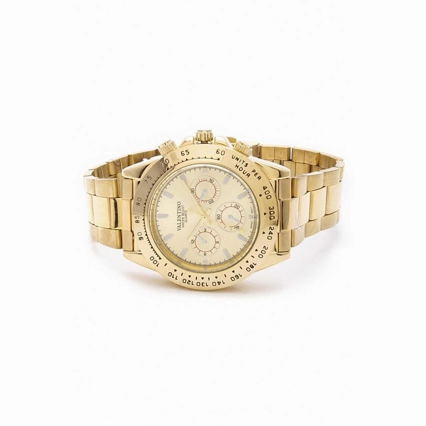 Valentino 20121651-GOLD DIAL STAINLESS BAND STRAP Watch for Men