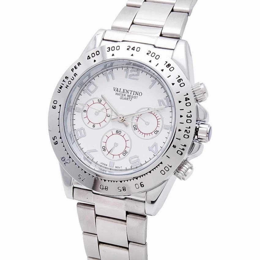 Valentino 20121652-WHITE DIAL STAINLESS BAND STRAP Watch for Men