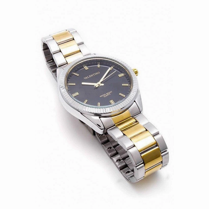 Valentino 20121677-TWO TONE - BLACK DIAL CASIO IP GLD MTL STYLE G STAINLESS BAND STRAP Watch for Men