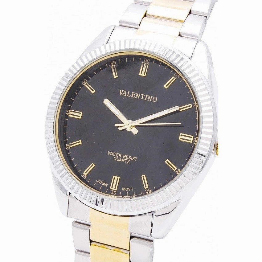 Valentino 20121677-TWO TONE - BLACK DIAL CASIO IP GLD MTL STYLE G STAINLESS BAND STRAP Watch for Men
