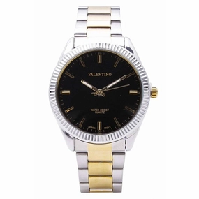 Valentino 20121677-TWO TONE - BLACK DIAL CASIO IP GLD MTL STYLE G STAINLESS BAND STRAP Watch for Men