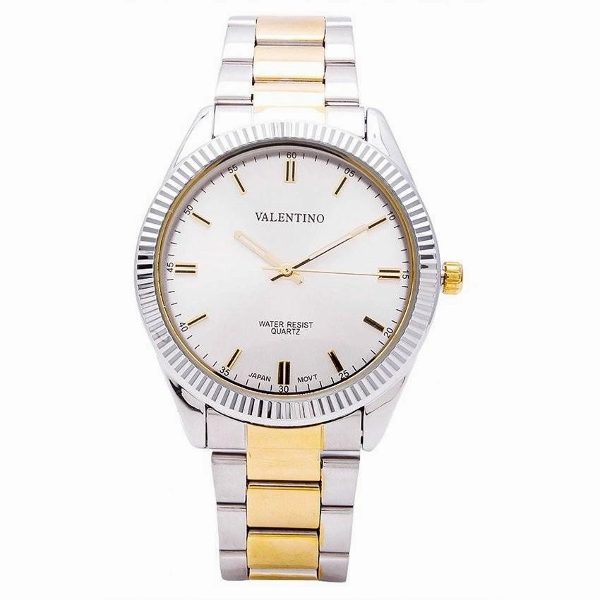 Valentino 20121677-TWO TONE - SILVER DIAL CASIO IP GLD MTL STYLE G STAINLESS BAND STRAP Watch for Men