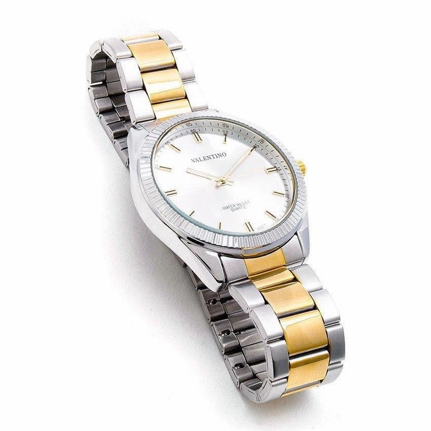 Valentino 20121677-TWO TONE - SILVER DIAL CASIO IP GLD MTL STYLE G STAINLESS BAND STRAP Watch for Men