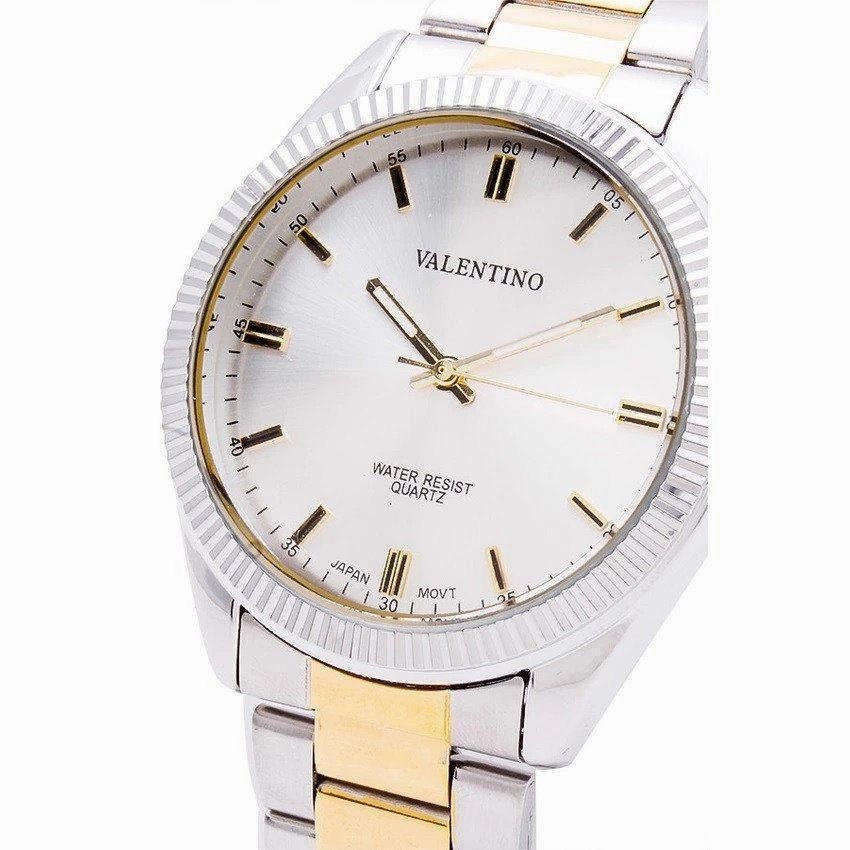 Valentino 20121677-TWO TONE - SILVER DIAL CASIO IP GLD MTL STYLE G STAINLESS BAND STRAP Watch for Men