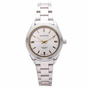 Valentino  20121680-SILVER - SILVER DIAL CASIO IP WHT MTL STYLE L STAINLESS BAND STRAP Watch for Women