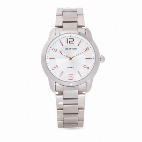Valentino 20121911-White Dial Rg Index Stainless  Strap Watch For Men