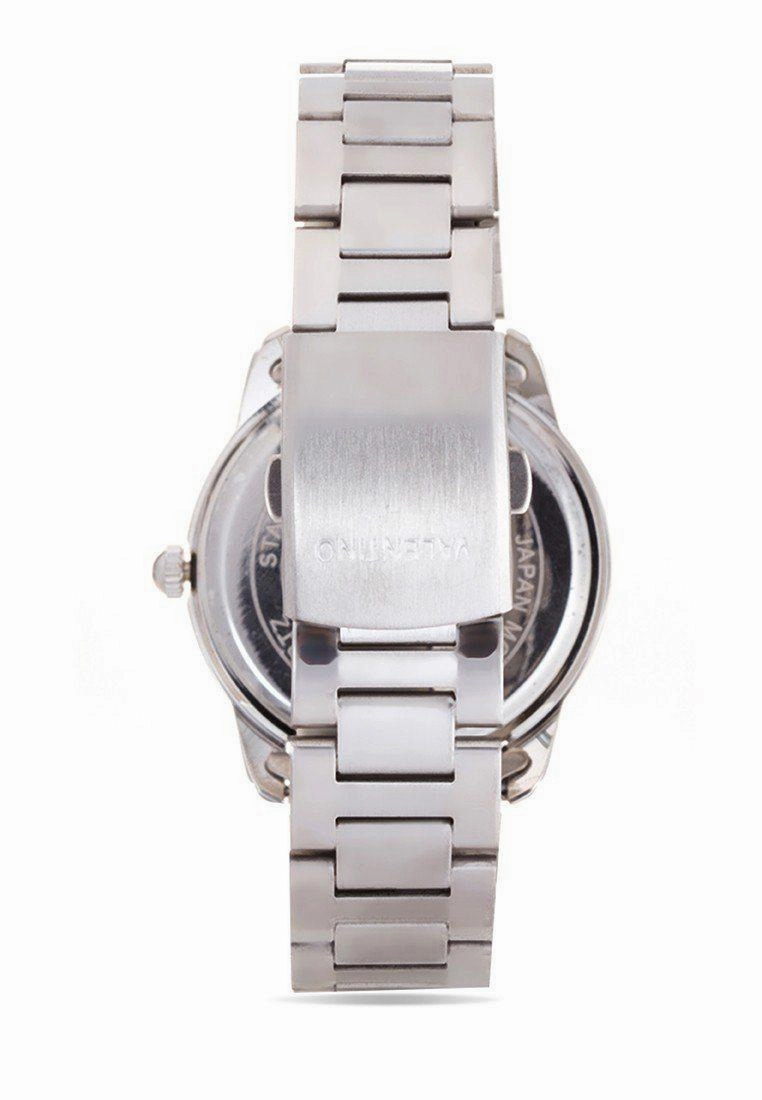 Valentino 20121911-White Dial Rg Index Stainless  Strap Watch For Men