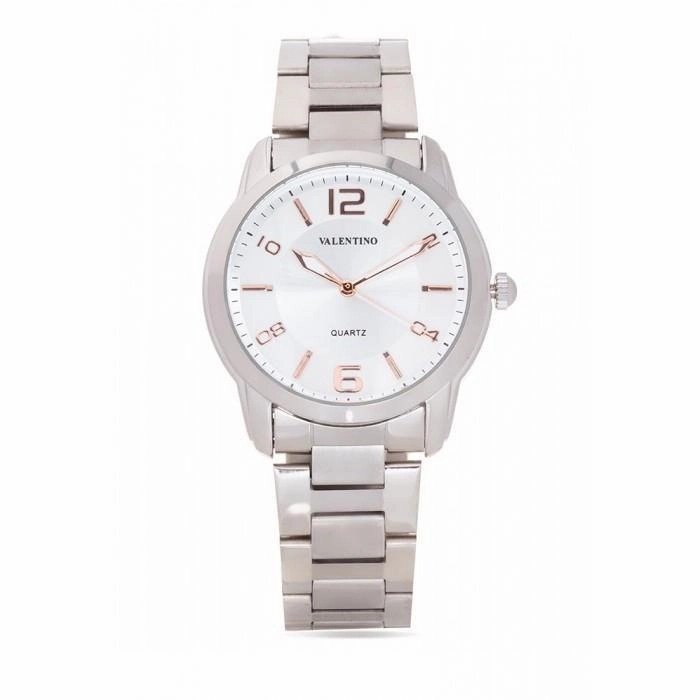 Valentino 20121911-White Dial Rg Index Stainless  Strap Watch For Men