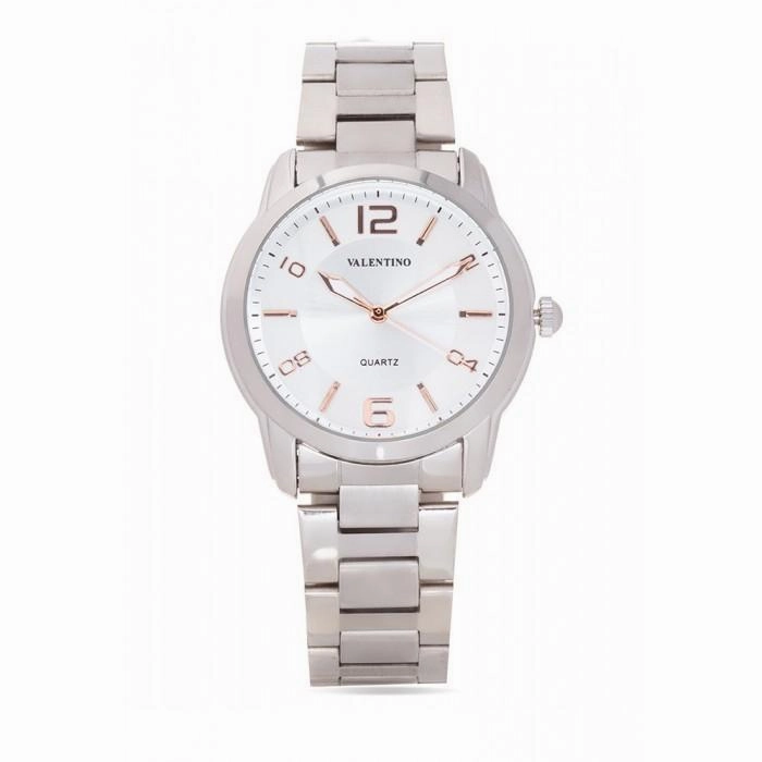 Valentino 20121911-White Dial Rg Index Stainless  Strap Watch For Men
