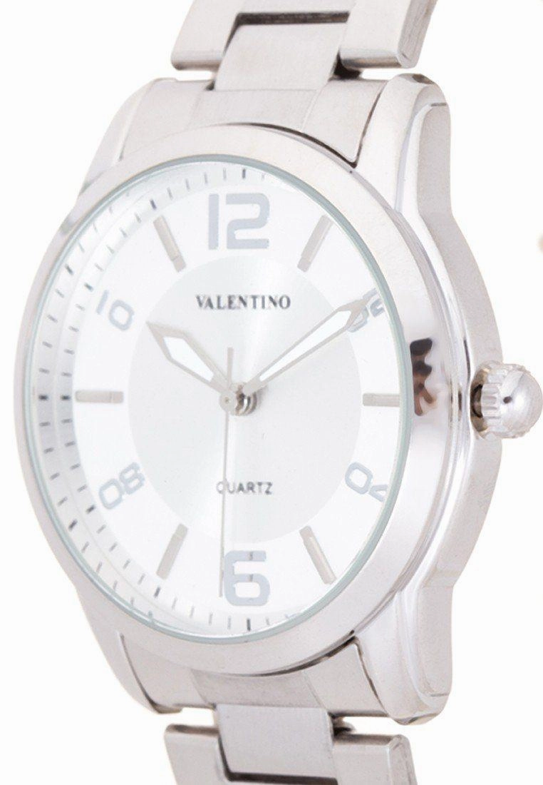 Valentino 20121911-White Dial Silver Index Stainless  Strap Watch For Men