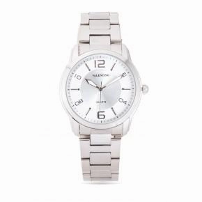 Valentino 20121911-White Dial Silver Index Stainless  Strap Watch For Men