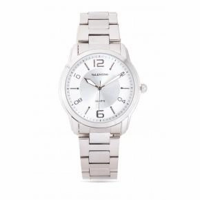 Valentino 20121911-White Dial Silver Index Stainless  Strap Watch For Men