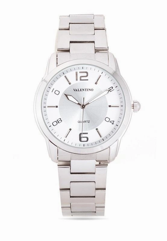Valentino 20121911-White Dial Silver Index Stainless  Strap Watch For Men