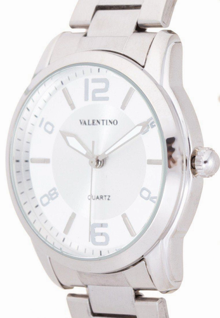Valentino 20121911-White Dial Silver Index Stainless  Strap Watch For Men