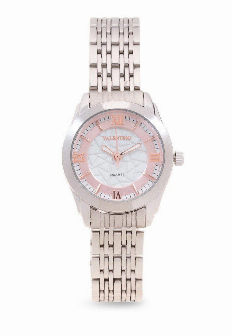 Valentino 20121914-Rose Dial Sta Barbara Mtl L Stainless Strap Watch For Women