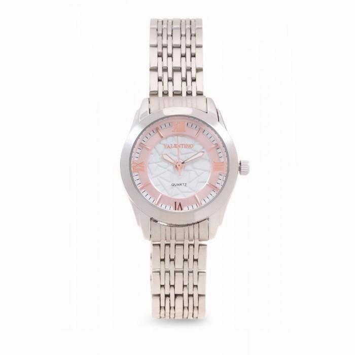 Valentino 20121914-Rose Dial Sta Barbara Mtl L Stainless Strap Watch For Women