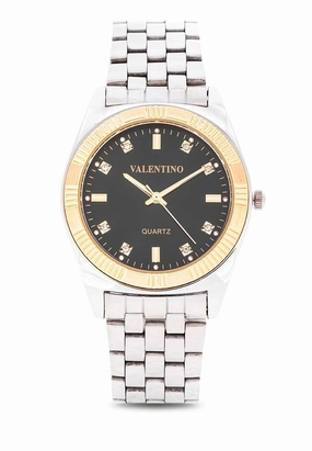 Valentino 20122249-BLACK DIAL Silver Watch for Men