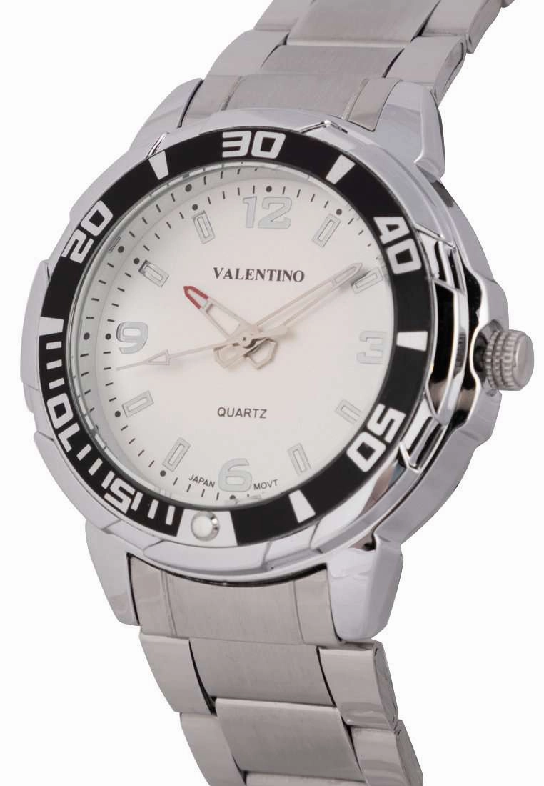 Valentino 20122318-IVORY DIAL Silver Stainless Strap Watch for Men