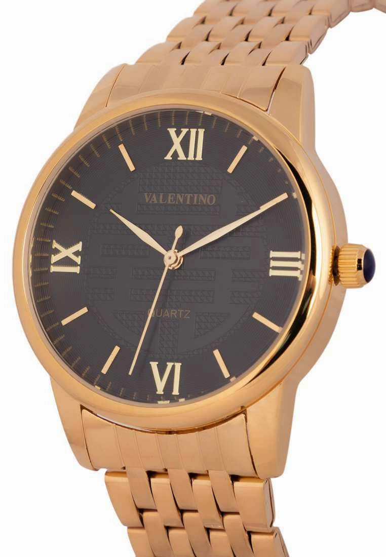 Valentino 20122321-BLACK DIAL Gold Stainless Steel Watch for Women