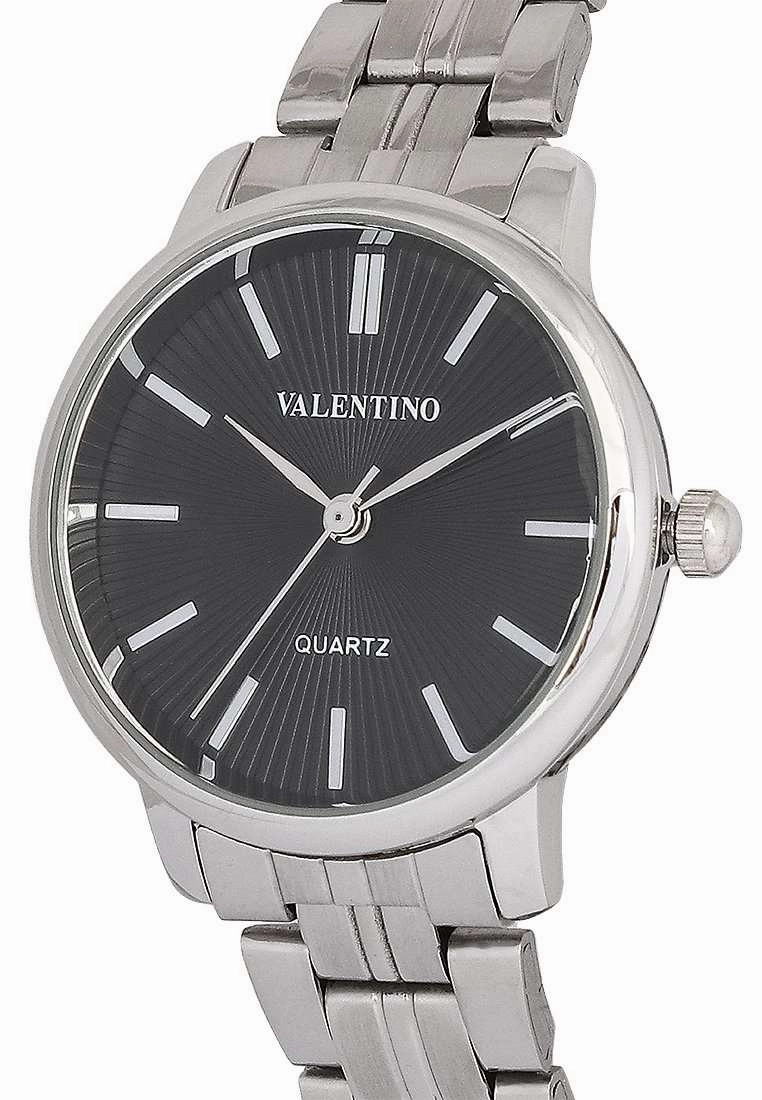 Valentino 20122327-BLACK DIAL Silver Stainless Strap for Women